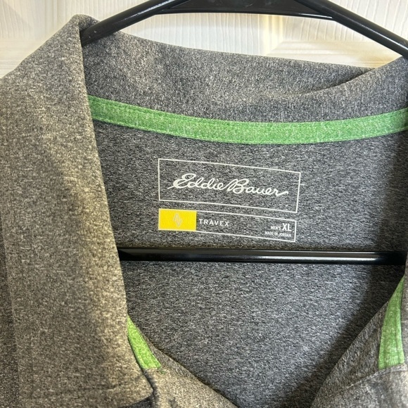 Men's XL Eddie Bauer Travex Hidden Pocket Polo Shirt Heather Gray NWOT - Picture 4 of 6